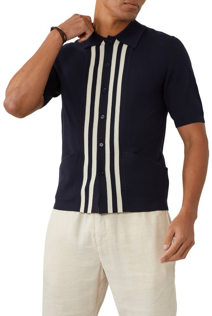 Maarten Striped Knit Polo